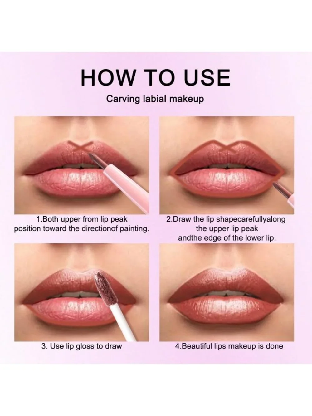 Women's 20# Copper-Metallic 2-in-1 Metallic Long Lasting Lipstick And Lip Liner